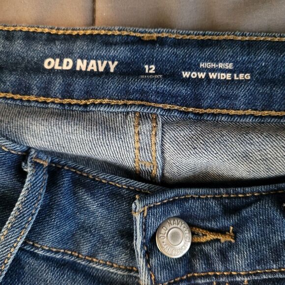 Old Navy Womens High Rise Wow Wide Leg Jeans Sz 12 Blue Casual Baggy Pockets 90s - Picture 3 of 8